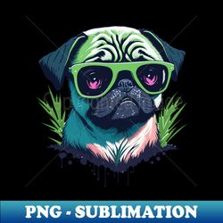 Cute animal anime head pug - Modern Sublimation PNG File - Spice Up Your Sublimation Projects