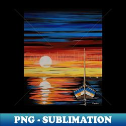 MOONLIGHT  Reflections Seascape Painting - High-Resolution PNG Sublimation File - Unlock Vibrant Sublimation Designs