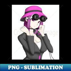 anime girl with pink hat - png sublimation digital download - bold & eye-catching