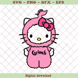 Pink Grinch Hello Kitty Christmas SVG Graphic Design File