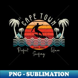 Retro Cape Town Beach Surfing - Decorative Sublimation PNG File - Perfect for Personalization