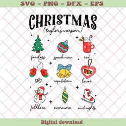 Retro The Eras Tour Christmas Taylor Version SVG Cricut File