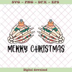 Funny Skeleton Hands Merry Christmas SVG Digital File