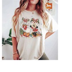 Vintage Minnie Daisy Christmas Comfort Colors Shirt, Retro Disney Christmas Shirt, Disney Christmas Friends Shirt, Disne