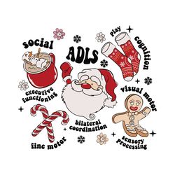 Funny ADLS Christmas Doodle Occupational Therapy SVG File