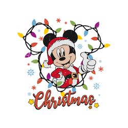 Retro Mickey Christmas Lights SVG Cutting Digital File