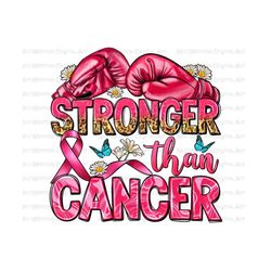Stronger than Cancer png sublimation design download, boxing gloves png, Breast Cancer png, Cancer Awareness png, sublimate designs download