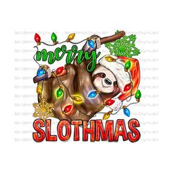Merry Slothmas png sublimation design download, Baby Sloth png, Cute Sloth png, Christmas Sloth png, sublimate designs download