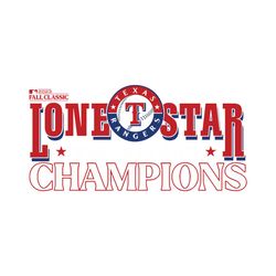 Lone Star Texas Rangers World Series Champions SVG File