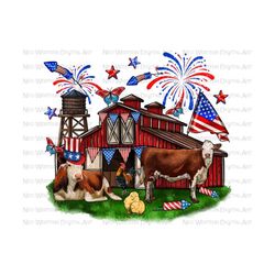 Barn farm animals 4th of July png sublimation design download, 4th of July png, Independence Day png,  sublimate designs download