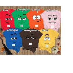 m and m faces halloween costume group shirt, m m face matching halloween costume, family halloween costumes, candy group