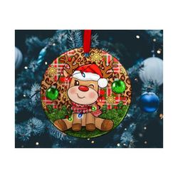Christmas Reindeer ornament png sublimation design download, Christmas png, Christmas animal png, Reindeer ornament png, sublimate download