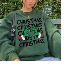 Retro Grinchmas Sweatshirt, Christmas Sweatshirt, Grinc Sweatshirt, Trendy Christmas Sweatshirt,Merry Christmas Sweatshi