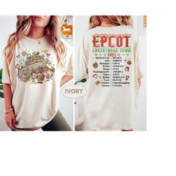 Vintage Disney Epcot Christmas Sweatshirts, Mickey Christmas Shirt, Disney Christmas Tree Sweatshirts, Family Vacation,