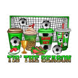 Tis' the season Soccer coffee cups png sublimation design download, sport coffee cups png design, Soccer game png,sublimate designs download