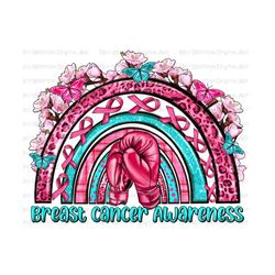 Breast Cancer rainbow png sublimation design download, Breast Cancer png, Cancer Awareness png, boxing gloves png,sublimate designs download