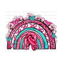 Breast Cancer rainbow png sublimation design download, Breast Cancer png, Cancer Awareness png, boxing gloves png,sublimate designs download