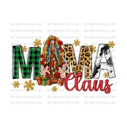 Mama Claus with Lady of Guadalupe png, Virgen de Guadalupe png, Latina Mexican png, Virgin Mary png, sublimate designs download