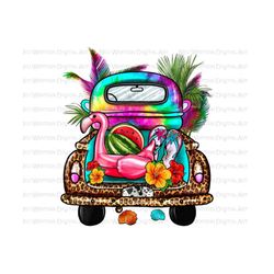 Summer truck png sublimate designs download, summer vibes png, summer holiday png, colorful palms png, sublimate designs download
