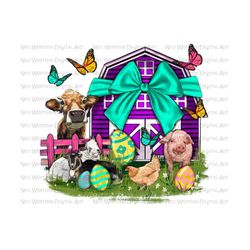 Easter Farm Animal png sublimate designs download, Happy Easter Day png, farm barn png, farm life png, sublimate designs download
