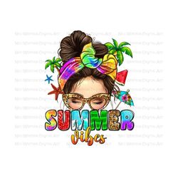 Summer vibes messy bun png sublimate designs download, summer png design, hello summer png, western summer png, sublimate designs download