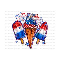 4th of July ice creams png sublimation design download, 4th of July png, Independence Day png, USA flag ice creams png, sublimate download