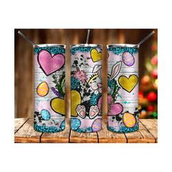 Easter hearts cowhide 20oz tumbler sublimation design download, Happy Easter Day png, hearts tumbler png, sublimate designs download