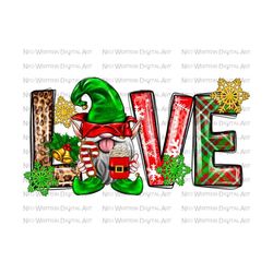 Love Christmas Elf gnome png sublimation design download, Christmas png, Christmas elf png, Merry Christmas png, sublimate designs download