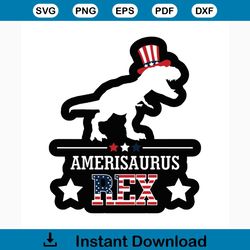 Amerisaurus rex svg, independence day svg, 4th of july svg, amerisaurus svg, dinosaurus svg, rex svg, park svg, patrioti