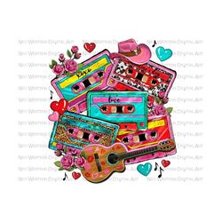Western Valentine cassette png sublimation design download, Happy Valentine's png, Valentine's Day png, sublimate designs download