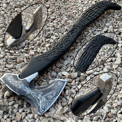 custom handmade carbon steel blade viking axe hunting axe camping axe gift axe