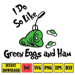i do so like greeneggs and ham png , Cricut, Digital Vector Cut File, Cat And The Hat