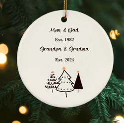 Promoted to Grandparents Ornament, Pregnancy Reveal to Grandparents to Be Christmas Gift, New Grandparents Christmas