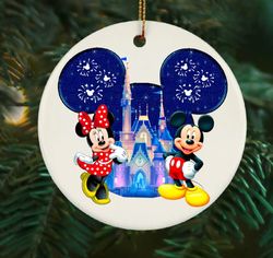 Disneyland Vacation Ornament, First Trip to Disney Magic Kingdom Ornament, Mickey Ear Ornament, Unique Minnie Mickey