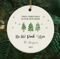 First Christmas in Our New Home Ornament, Custom Family New House Keepsake, Housewarming Gift