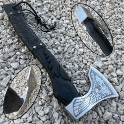 Unique Viking Axe Custom Handmade Carbon Steel Blade Axe Camping Axe Christmas