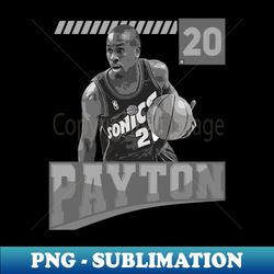 Gary Payton  20  Basketball - Elegant Sublimation PNG Download - Bring Your Designs to Life