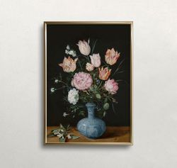 Moody Flower Print   Flowers in Vase  Vintage Wall Art  Dark Aesthetic  Antique Decor  Flower Bouquet  DOWNLOAD  PRINTAB
