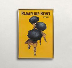 Three Umbrellas Poster, Parapluie Revel, Vintage Wall Art, Leonetto Cappiello Poster, French Fashion Art, Digital DOWNLO