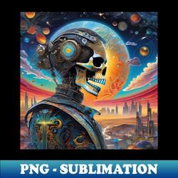 Psychedelic Death Machine - Trippy Skeleton Cyborg 5 - Creative Sublimation PNG Download - Perfect for Creative Projects