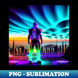 Retro Sci-Fi Cyborg Dreams 32 - High-Resolution PNG Sublimation File - Perfect for Sublimation Art