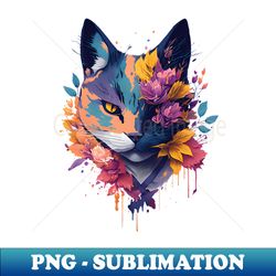 Flowers cat - Signature Sublimation PNG File - Add a Festive Touch to Every Day