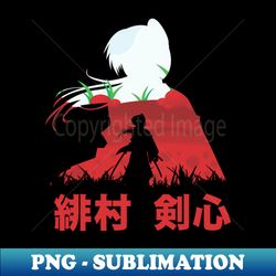 Samurai X Red Cool - PNG Transparent Sublimation Design - Bring Your Designs to Life