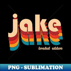 Retro Jake Name - Instant Sublimation Digital Download - Enhance Your Apparel with Stunning Detail