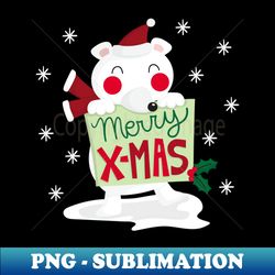 merry xmas polar bear - png transparent sublimation file - defying the norms