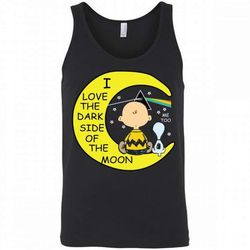 Snoopy and Charlie Brown I love the dark side of the moon Tank Top