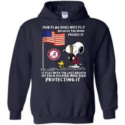 Snoopy and Woodstock Alabama Crimson Tide our flag does not fly because the wind move Hoodie