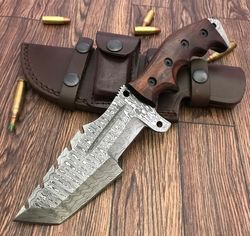 Custom Handmade Damascus Steel Tracker Knife - Stunning Handle