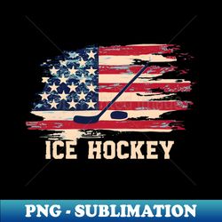 ice hockey - american flag - decorative sublimation png file - bring your designs to life