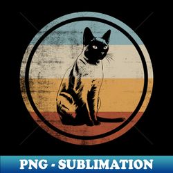 Retro Style Vintage Design Siamese Cat - High-Quality PNG Sublimation Download - Unlock Vibrant Sublimation Designs